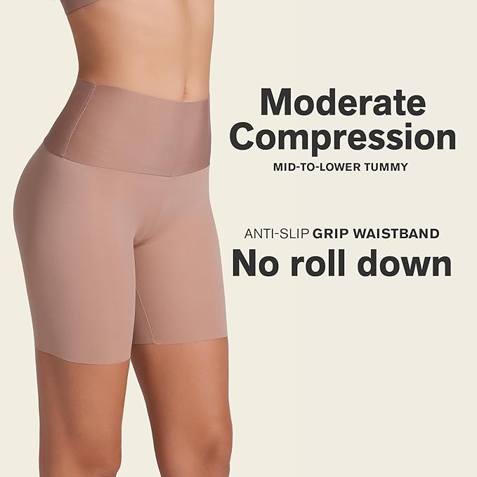 Stay-In-Place Seamless Shaper Short