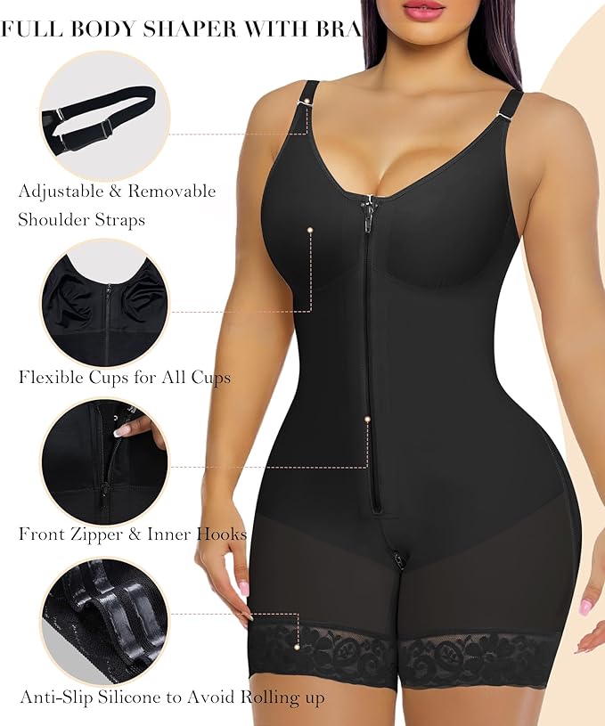 Body Shaper with Zipper Crotch