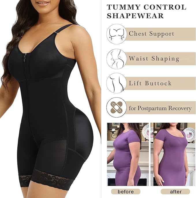 Body Shaper with Zipper Crotch